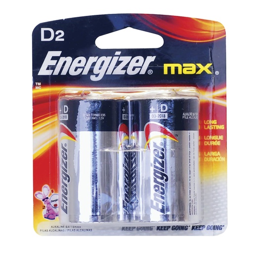 [E95BP-2] Pila alcalina Energizer® "D", 2 piezas Surtek