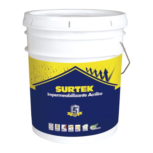[IMB5] Cubeta de impermeabilizante 19 Lt color blanco con protección de 5 años Surtek