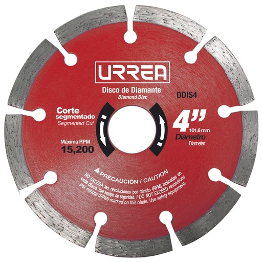[DDIS4] Disco de diamante segmentado, 4" Urrea
