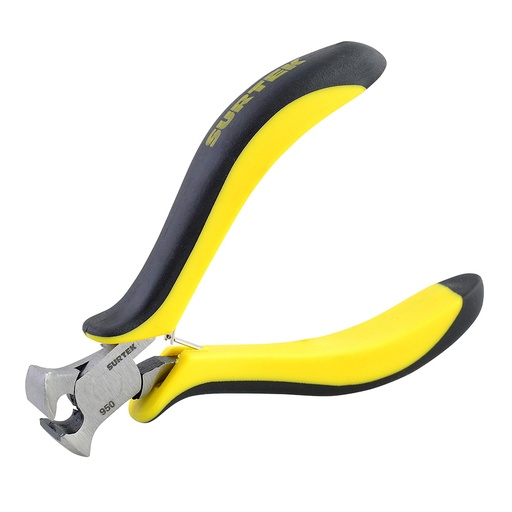 [950] Mini pinza para electrónica con mango bimaterial de 4-1/16" corte transversal Surtek