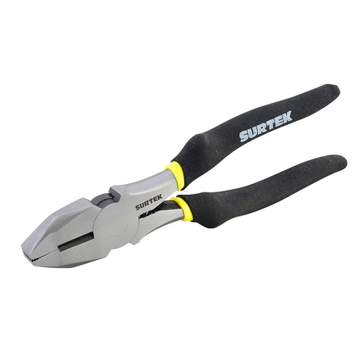 [979] Pinza para electricista con mango rubber grip de 9" corte lateral nariz cuadrada Surtek