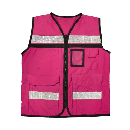 [USCH82] Chaleco de seguridad tipo supervisor cerrado con reflejante rosa M Urrea