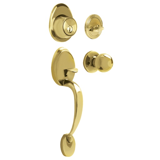 [13GA] Gatillo ovalado sólido para entrada función sencilla, latón brillante, visual Lock