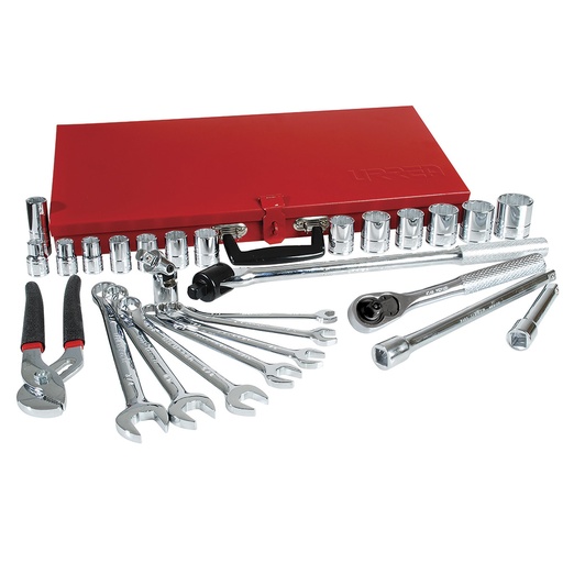 [5404B] Juego de dados y accesorios cuadro de 1/2" en pulgadas, 28 piezas Urrea