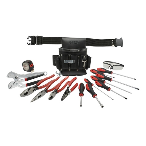 [JE17] Juego combinado de herramientas para electricista 17 piezas, en portaherramientas Urrea