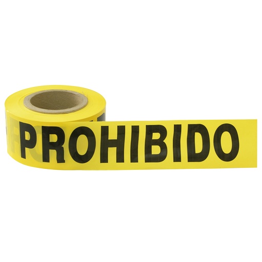 [137299] Cinta para barricada "PROHIBIDO EL PASO" ancho 3" de 100 m Surtek