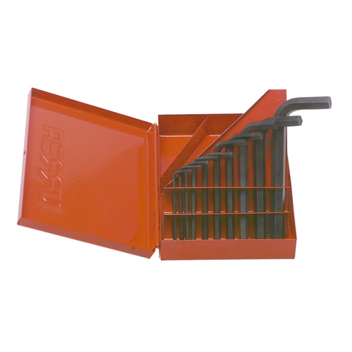 [4975M] Juego de llaves hexagonales tipo "L", métricas, 10 piezas en estuche plástico Urrea