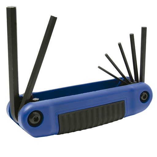 [4977BM] Juego de llaves hexagonales tipo navaja métricas 2 a 8 mm estuche bimaterial, 7 pz Urrea