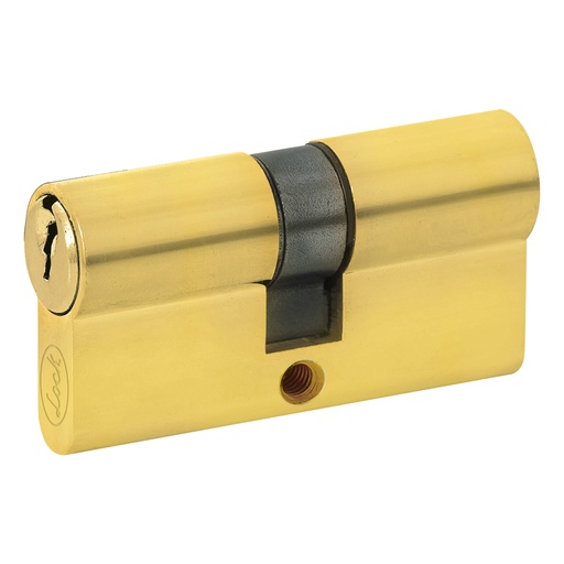 [LC60ELB] Cilindro europeo 60 mm función doble, latón brillante, llave estándar, en caja Lock