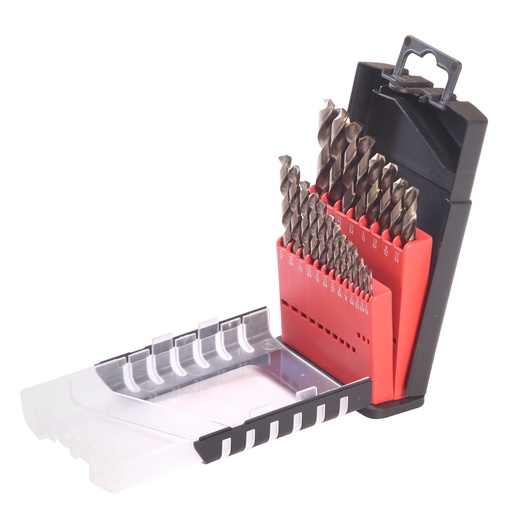 [CO5121] Juego de brocas con cobalto de acero de alta velocidad zanco recto, 21 piezas Urrea