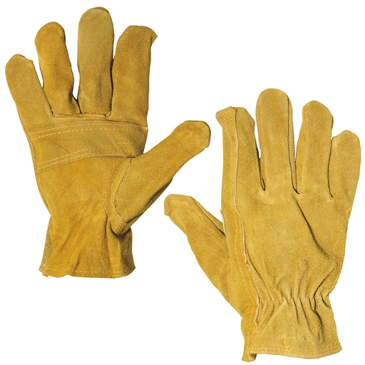 [137387] Guantes de carnaza tipo soldador con forro interno puño largo unitalla Surtek