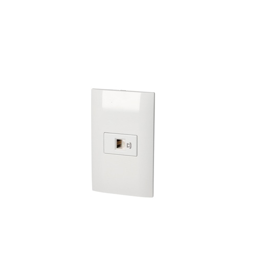 [P434B] Placa 1 toma para teléfono 1/3, línea Americana, color blanco Surtek