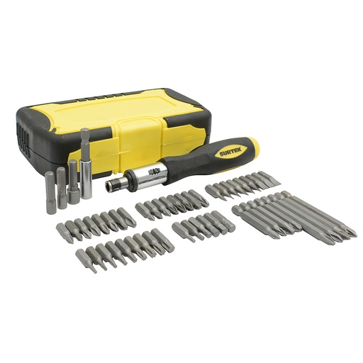 [JDP53] Juego de puntas y accesorios hexágono de 1/4", 53 piezas en blíster Surtek