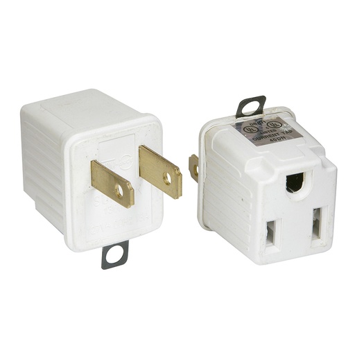 [136074] Adaptador clavija de aterrizado a polarizado ABS, 2 piezas Surtek