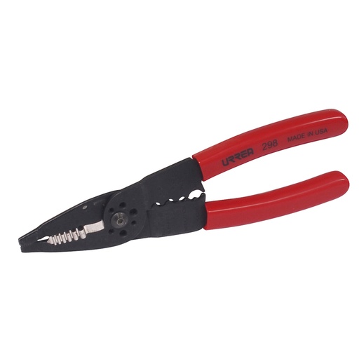[298] Pinza pelacable con mango air cushion 10-22 AWG de 8-1/4" poncha terminales Urrea