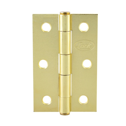 [LBA25LB] Bisagra alargada perno remachado de acero latón brillante 2.5" x 1.81" Lock