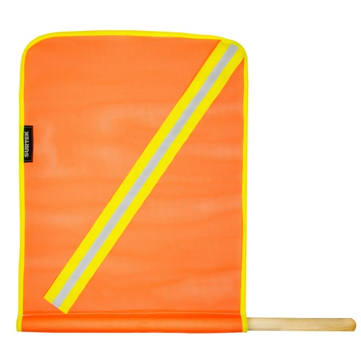 [137606] Banderín de malla plástica con reflejante y vástago de madera Surtek
