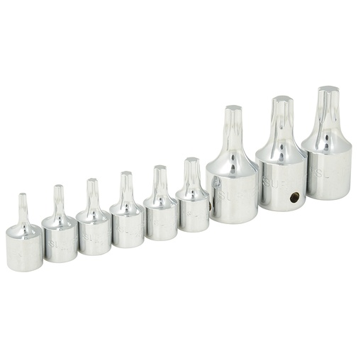 [F4451T] Juego de dados con punta torx cuadro de 1/4" y 3/8", 9 piezas Surtek