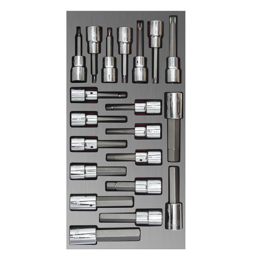 [CH110L] Juego de dados cuadro de 3/8" varias puntas 20 piezas, CH110L-C Urrea