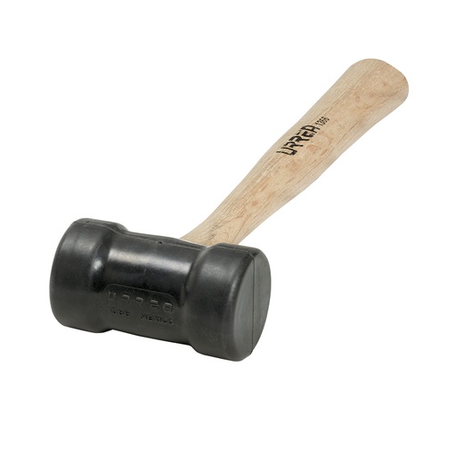 [1367] Mazo con cabeza de hule negro con mango de madera de encino de 14", 16 oz Urrea