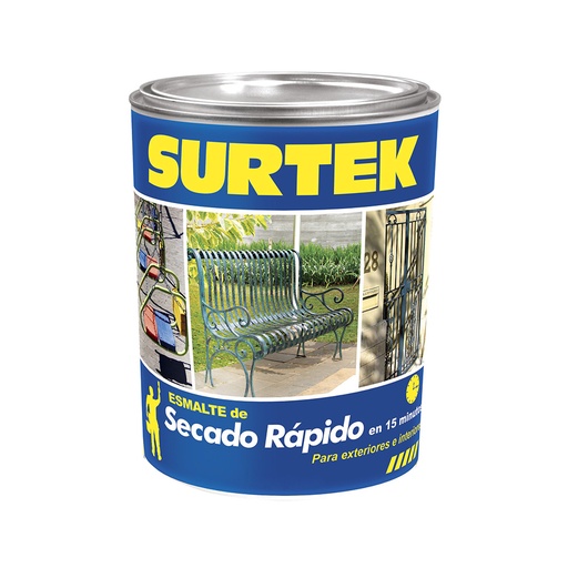 [SP40299] Esmalte de secado rápido 1 Lt color negro Surtek
