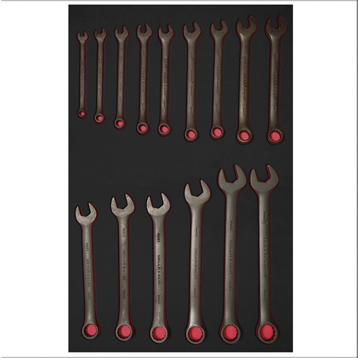 [CH306] Juego de llaves combinadas fosfatizadas métricas 15 piezas, CH304-C Urrea