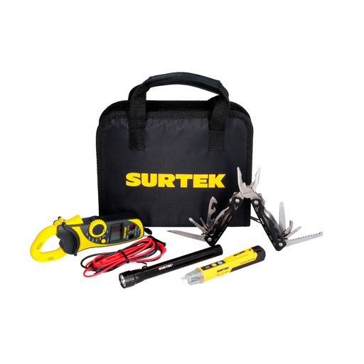 [JPE5] Juego combinado de herramienta con probadores eléctricos 5 piezas, estuche multiusos Surtek