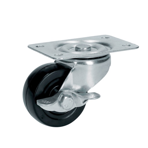 [RH6B] Rodaja de hule giratoria con freno 2-1/2" Surtek