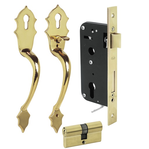 [L119ELB] Conjunto Classic función doble, latón brillante, llave estándar Lock
