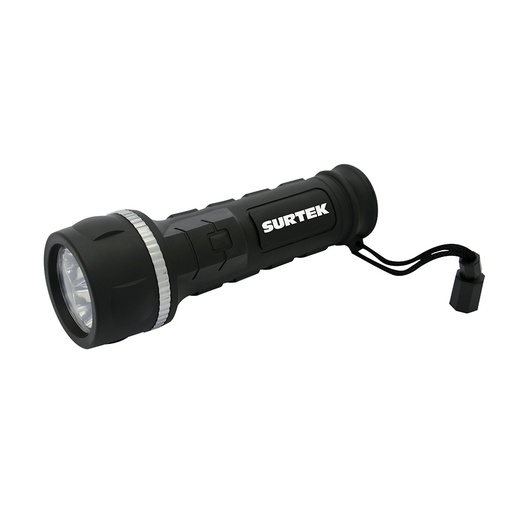 [LA32D] Linterna de LED anti-impacto a baterías 2 pilas "D" de 12 lm Surtek