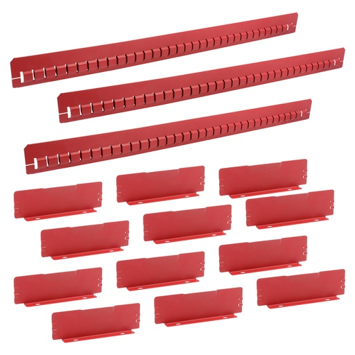 [X28-S10] Juego de separadores de gaveta 10" serie X, 15 piezas Urrea