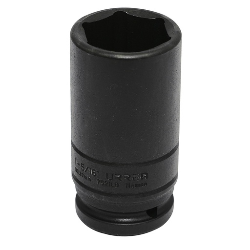 [7521LD] Dado de impacto largo pared delgada cuadro de 3/4", 6 puntas, en pulgadas, 1-5/16" Urrea