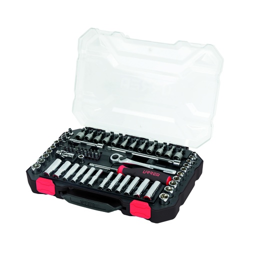 [4701CD] Juego de dados y accesorios cuadro de 1/4" combinado, 70 piezas Urrea