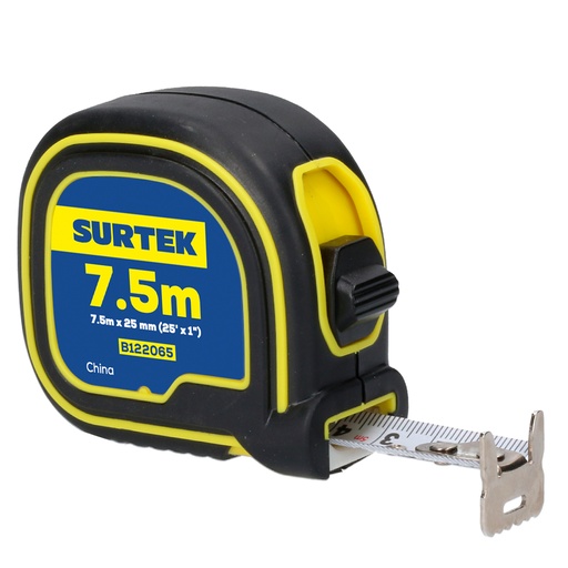 [B122065] Flexómetro con carcasa soft grip 7.5 m x 1" Surtek