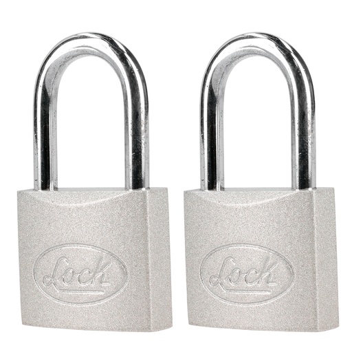 [L22L452] Juego de candados de acero largos 45 mm, llave estándar, 2 piezas Lock