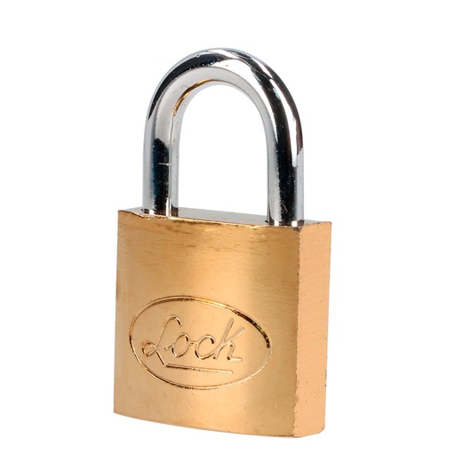 [L22S32ELBB] Candado de acero corto 32 mm, acabado latonado, llave estándar Lock