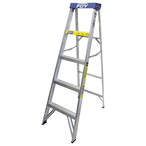 [ETF4] Escalera de tijera tipo III de aluminio y tapa plástica con 4 peldaños Foy