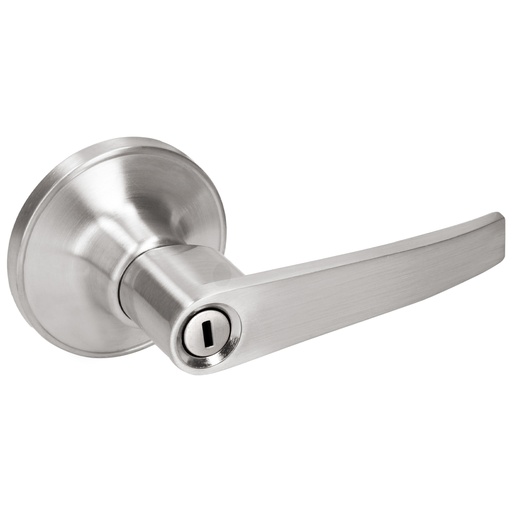 [11MA] Manija tubular recta función baño, níquel satinado, llave estándar, blíster Lock