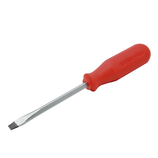 [9816R] Destornillador con mango rojo, punta plana barra cuadrada 1/4" x 6" Urrea