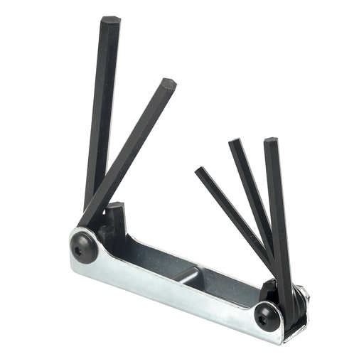 [4994] Juego de llaves hexagonales tipo navaja en pulgadas 3/16" A 3/8" estuche metálico, 5 pz Urrea