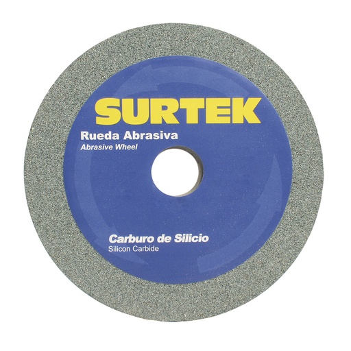 [128033] Rueda abrasiva de carburo de silicio verde grano 80, 6" x 1" Surtek