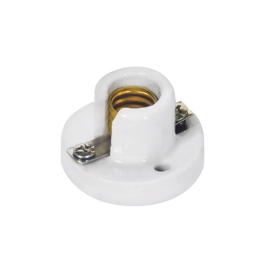 [136678] Portalámpara para candil con base E12 de porcelana 3 cm, color blanco Surtek