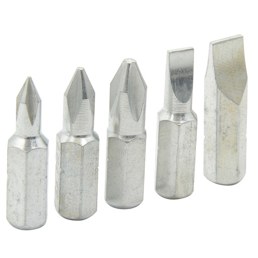 [PF515] Juego combinado de puntas phillips y planas de 1" hexágono de 1/4", 5 piezas en blíster Surtek
