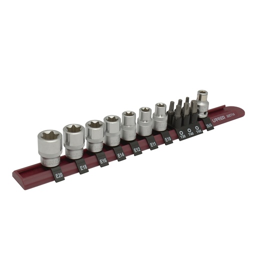 [52ET14] Juego de dados con punta torx y torx hembra cuadro de 3/8", 14 piezas Urrea