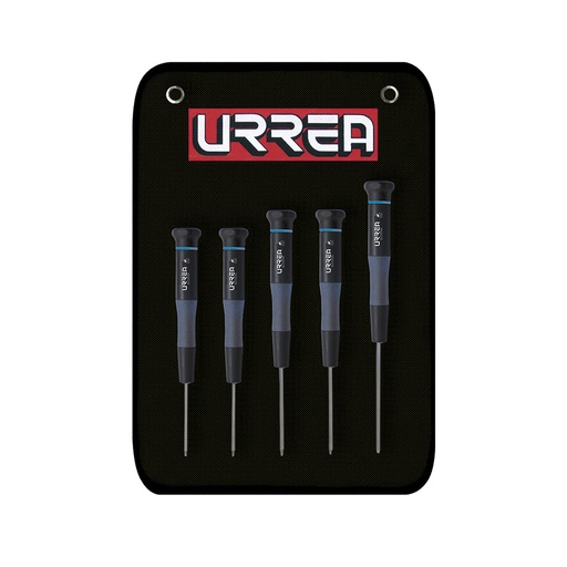[9500BT] Juego de destornilladores de precisión ESD anti-estáticos punta Torx, 5 pz en estuche Urrea