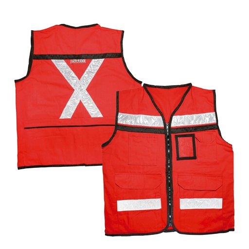 [USCH34] Chaleco de seguridad tipo supervisor abierto con reflejante rojo EEG Urrea