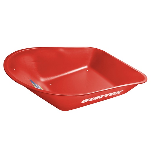 [CS60] Concha de acero para carretilla herraje tipo americano 6 Ft3, roja Surtek