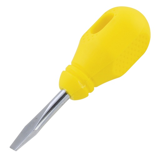 [D452] Destornillador con mango amarillo, tipo trompo punta plana 1/4" x 1-1/2" Surtek