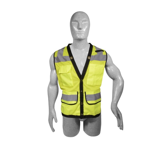 [137549] Chaleco de seguridad tipo supervisor cerrado de alta visibilidad amarillo unitalla Surtek