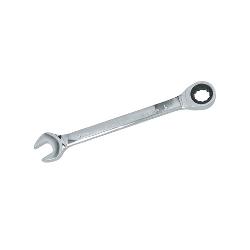 [100585] Llave combinada pulido espejo de matraca métrica, 12 puntas, 15mm Surtek